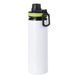 MissKraft - Sublimation - Gourde en Aluminium  - Blanc/Bouchon Noir-Vert - 850 ml