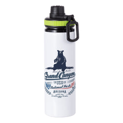 MissKraft - Sublimation - Gourde en Aluminium  - Blanc/Bouchon Noir-Vert - 850 ml