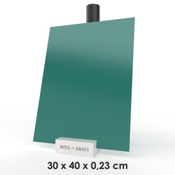 MissKraft - Plexiglass PMMA Acrylique - Vert Canard - 30 x 40 cm - Ép. 2,3 mm