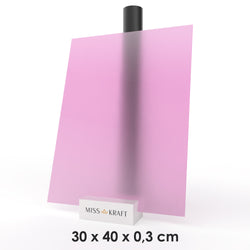 MissKraft - Plexiglass PMMA Acrylique - Rose Givré - 30 x 40 cm - Ép. 3 mm