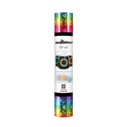 Teckwrapcraft - Holographic Rainbow - Vinyle Adhésif - Arc-en-ciel Cœurs - 30 cm x1,5 m