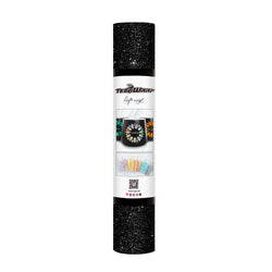 TeckWrapCraft - Glitter - Vinyle Adhésif Pailleté - Noir - 1,5 m