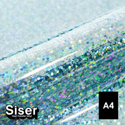 Siser - Holographic Flex - Feuille A4 Thermocollant - (H0051) Bleu Ciel - 20 x 30 cm