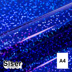 Siser - Holographic Flex - Feuille A4 Thermocollant - (H0083) Bleu Roi - 20 x 30 cm