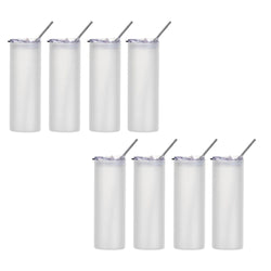 Craft Express - Sublimation - 8 Tumblers - Verre Givré Transparent - 750 ml