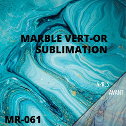 feuille marbre vert or sublimation infusible ink atome3d