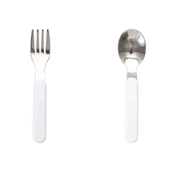 MissKraft - Sublimation - Lot Fourchette & Cuillière Métal pour Enfant  - Blanc