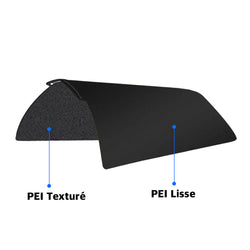 Ziflex - Plateau d'Impression pour Bambu Lab - PEI Smooth & PEI Textured - Noir - 257 x 257 cm