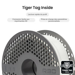 R3D - PETG High-Speed - Blanc (White) - 1,75 mm - 1 kg avec RFID TigerTag