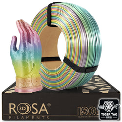Rosa3D - PLA Rainbow - Arc-en-ciel soyeux (Silk Rainbow) - 1,75 mm - 1 kg Refill avec RFID TigerTag