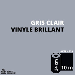 AVERY 500 - Vinyle Adhésif - Gris Clair Brillant - 24 cm x 10 m