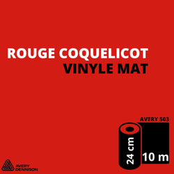 Rouleau vinyl Avery 503 en 10m Par 24 cm Rouge Coquelicot