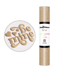 TeckWrapCraft - Puff HTV Thermocollant Pailleté - Champagne Doré - 30 cm x 1,5 m