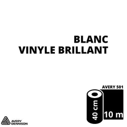 AVERY 500 - Vinyle Adhésif - Blanc Brillant - 39 cm x 10 m
