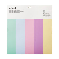 Cricut - Smart Paper - 10 Feuilles Papier cartonné autocollant -  Pastel - 30 x 30 cm