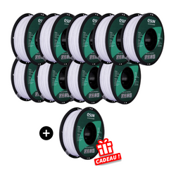 eSun Pack PLA+ Blanc Froid (Cold White) 9 bobines + 1 OFFERTE